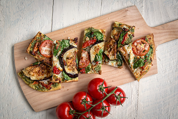 Roasted Eggplant, Spinach & Feta Flatbread