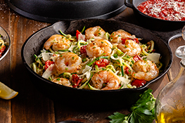 Zoodles with Sautéed Shrimp