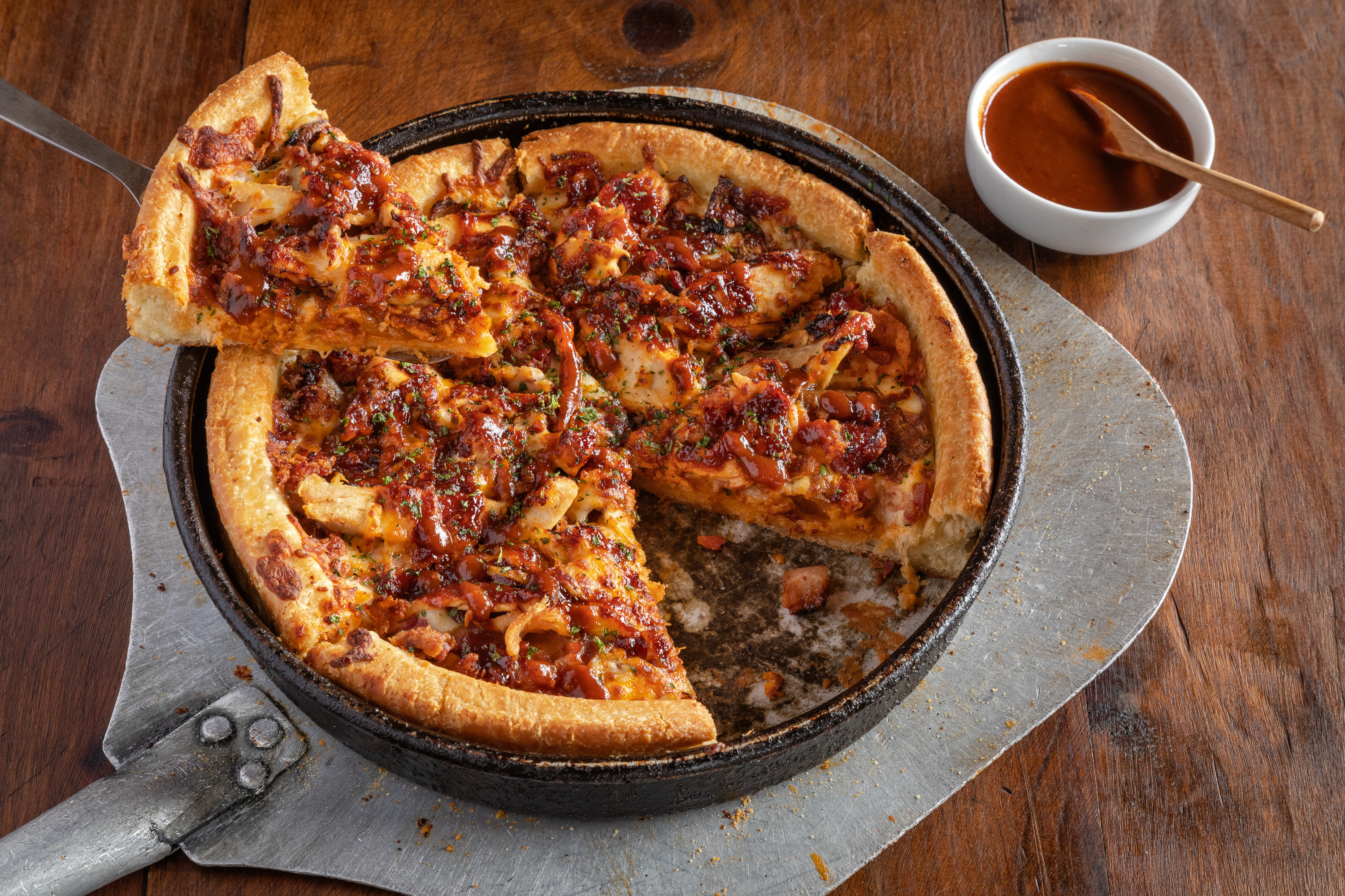 BBQ CHICKEN DEEP DISH PIZZA