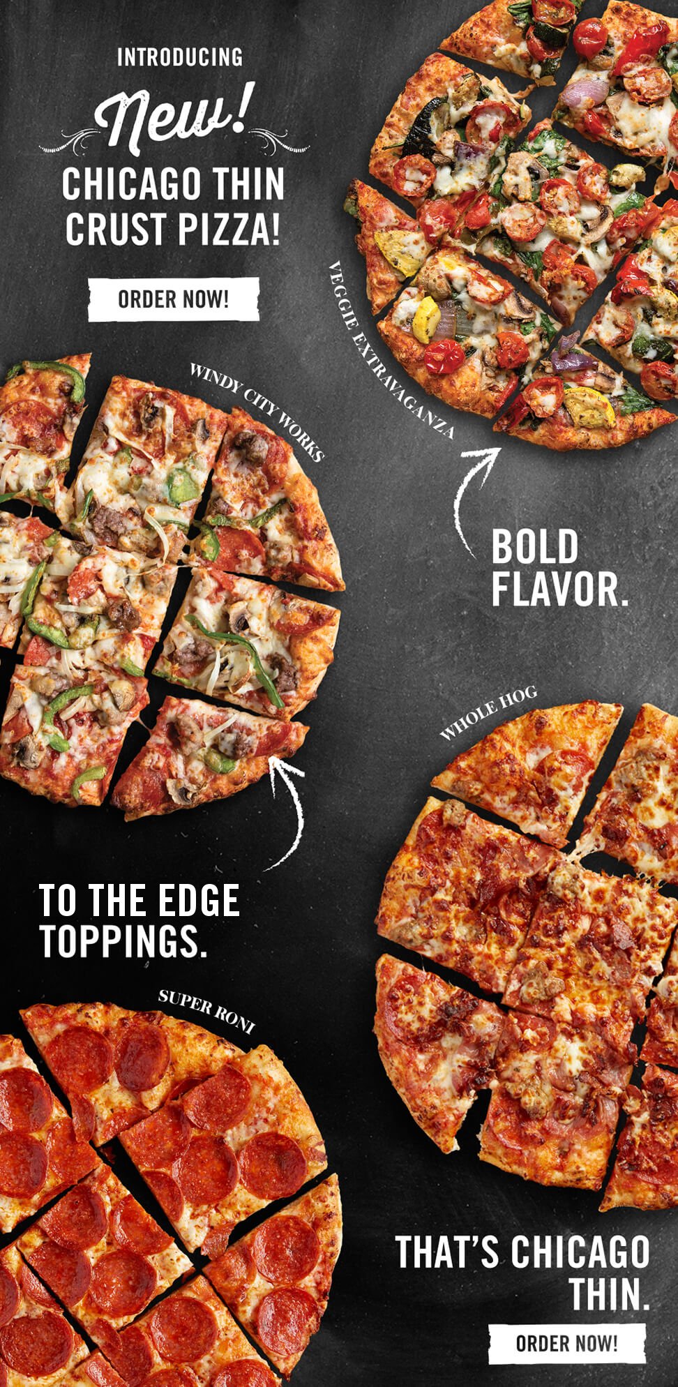 New! - Introducing Chicago Thin Crust Pizza!